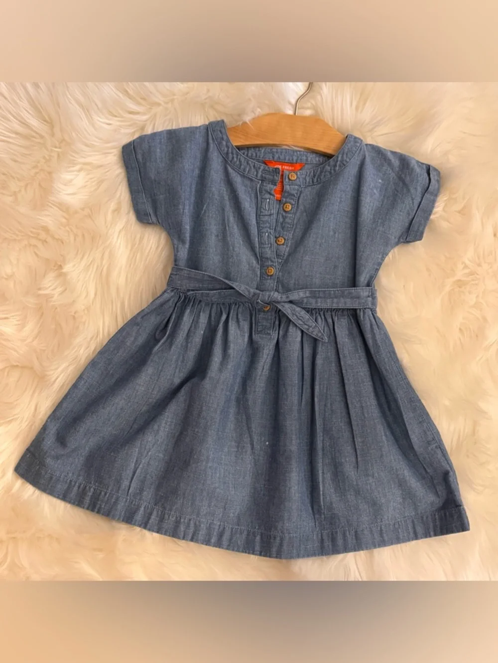Joe Fresh light blue denim Tie-Waist Girls' Dress - toddler size 3 - Picture 1 of 5